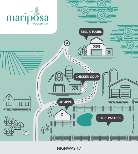 Mariposa Woolen Mill branding graphics